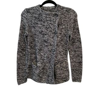 Lucky Brand black and grey button sweater size xs